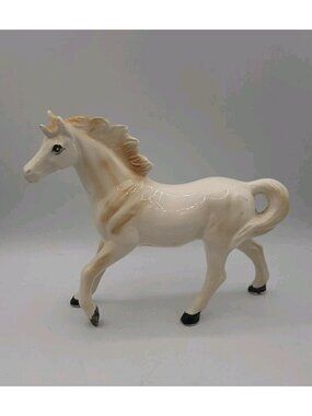 Vintage White Horse Figurine Ceramic Statue Made in Japan Enesco